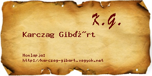 Karczag Gibárt névjegykártya